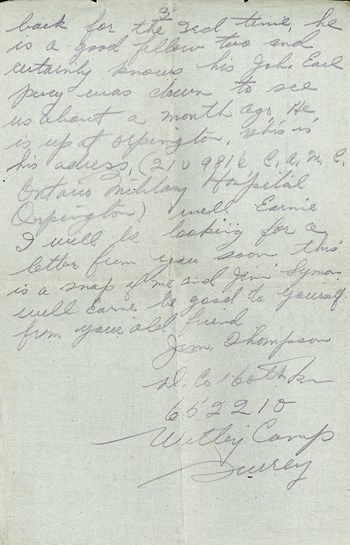 Page 3, July 1917 Letter Thompson to Cunningham